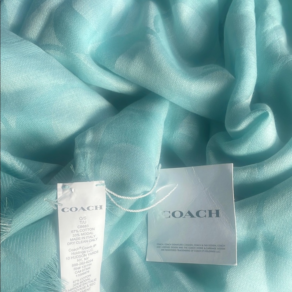 Coach Sky Blue Cotton Scarf